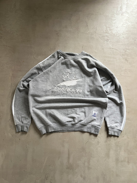GREY FRANCE WORLD CUP ADIDAS SWEATER - 1998 - L