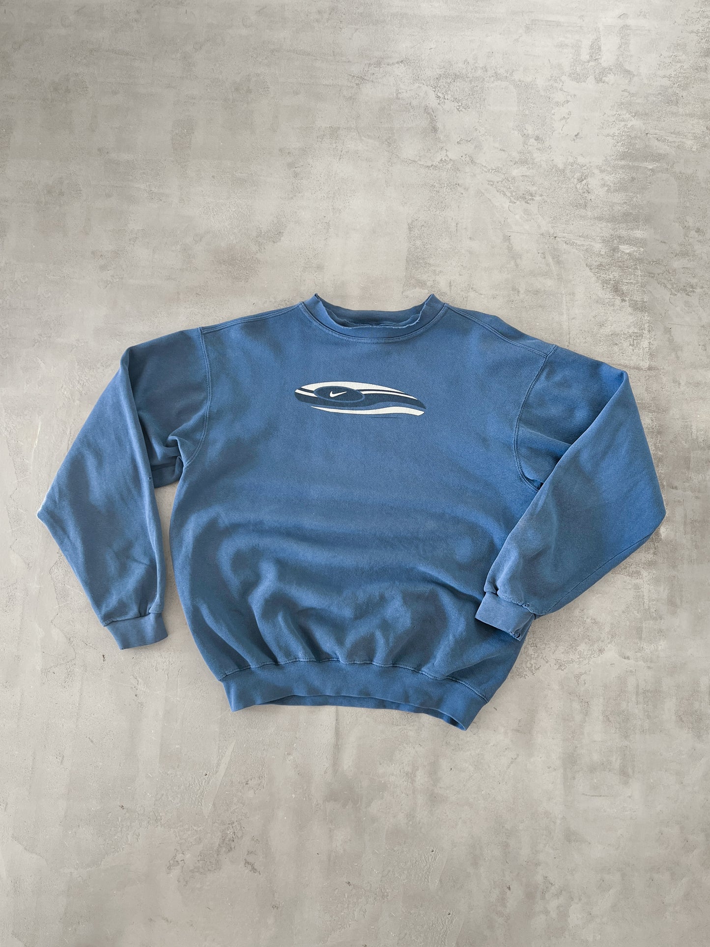 BLUE NIKE SWEATER - 1990S - M