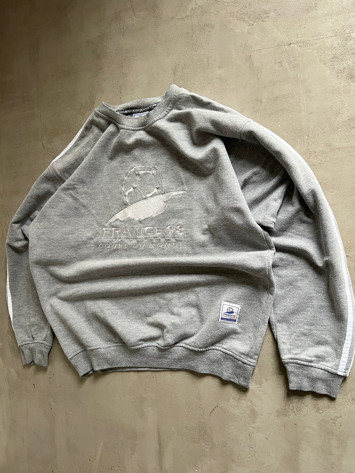 GREY FRANCE WORLD CUP ADIDAS SWEATER - 1998 - L