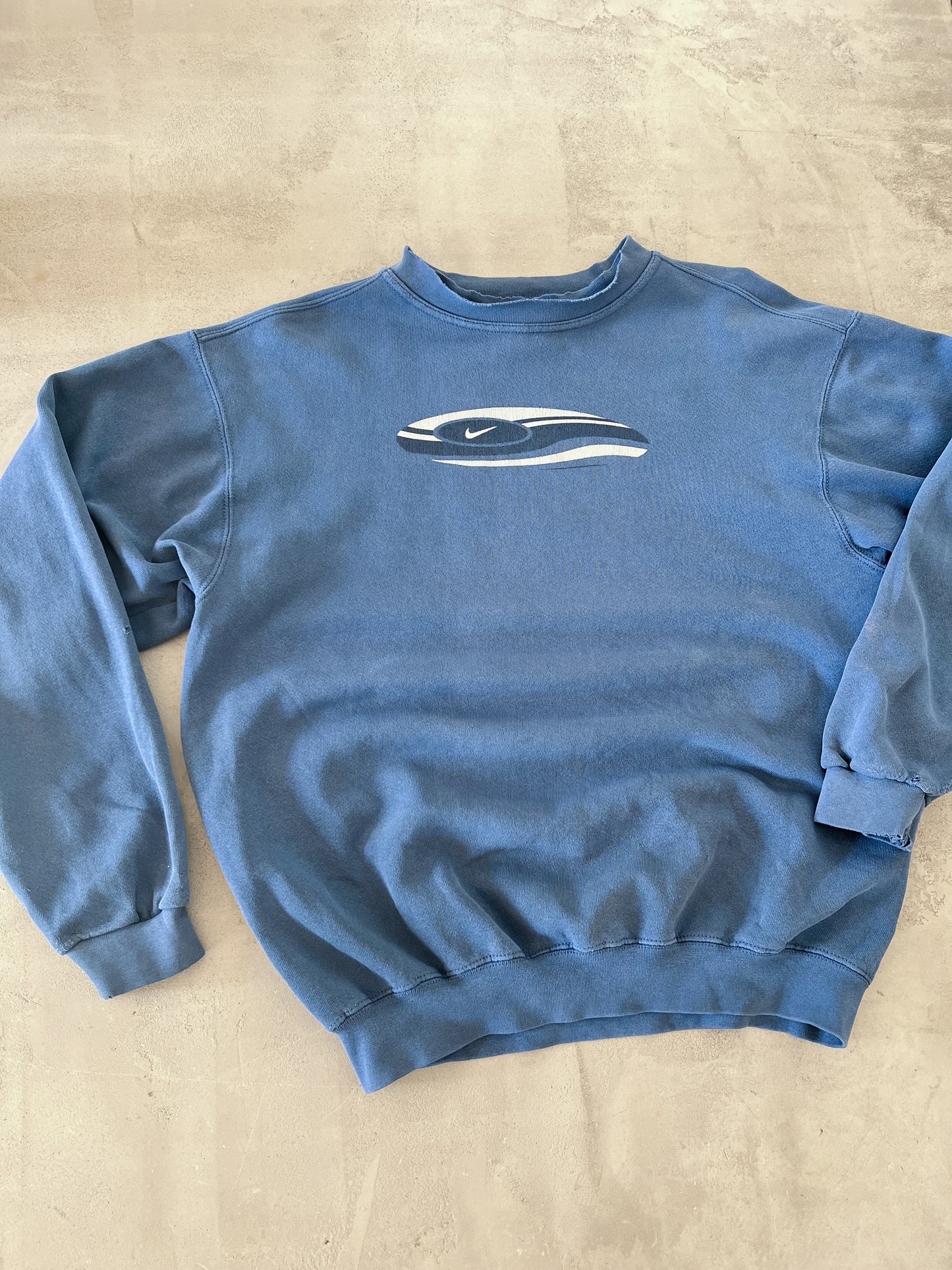 BLUE NIKE SWEATER - 1990S - M