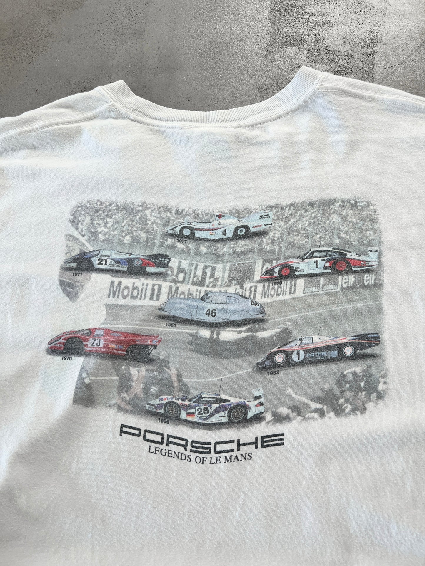 WHITE PORSCHE LE MANS TEE - 1990S - XL