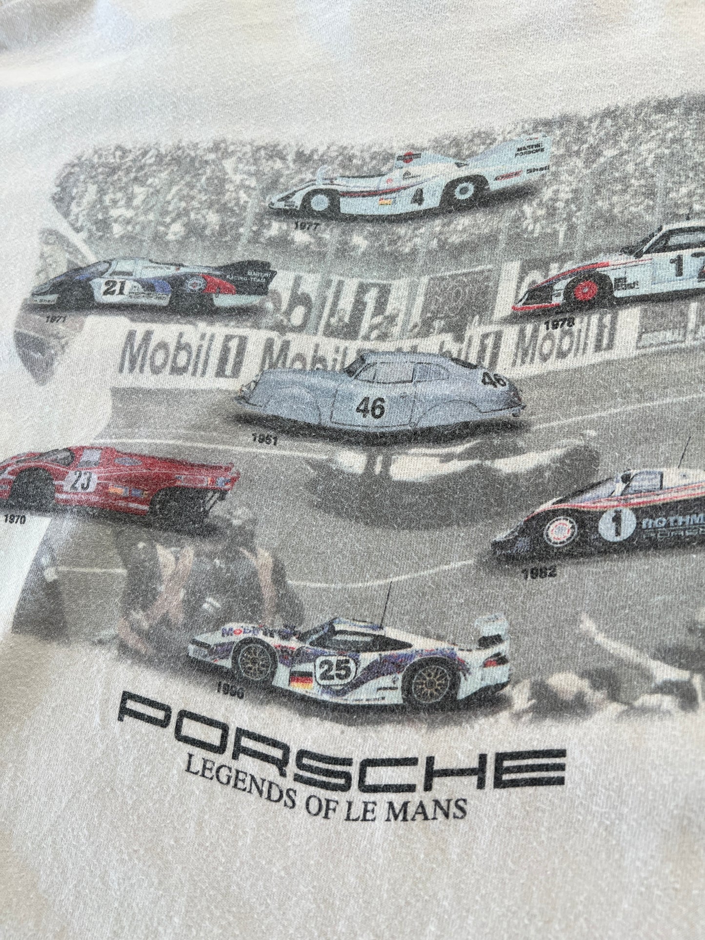 WHITE PORSCHE LE MANS TEE - 1990S - XL