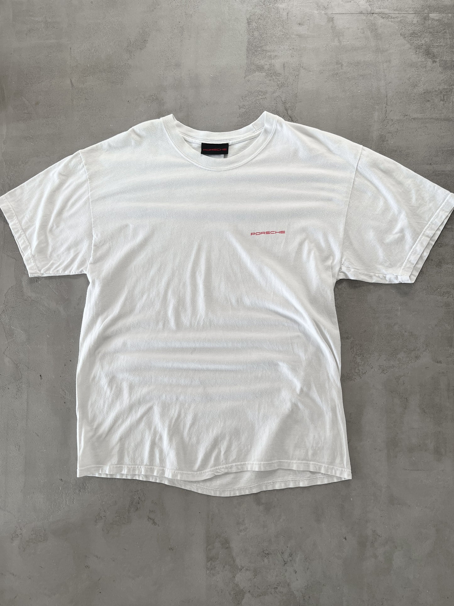 WHITE PORSCHE LE MANS TEE - 1990S - XL