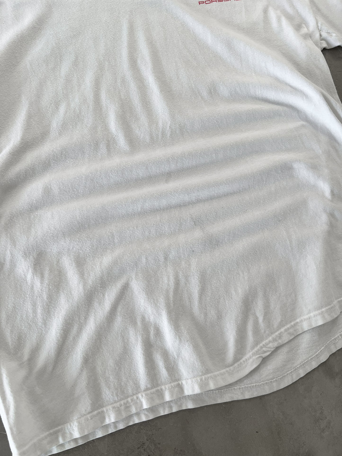 WHITE PORSCHE LE MANS TEE - 1990S - XL