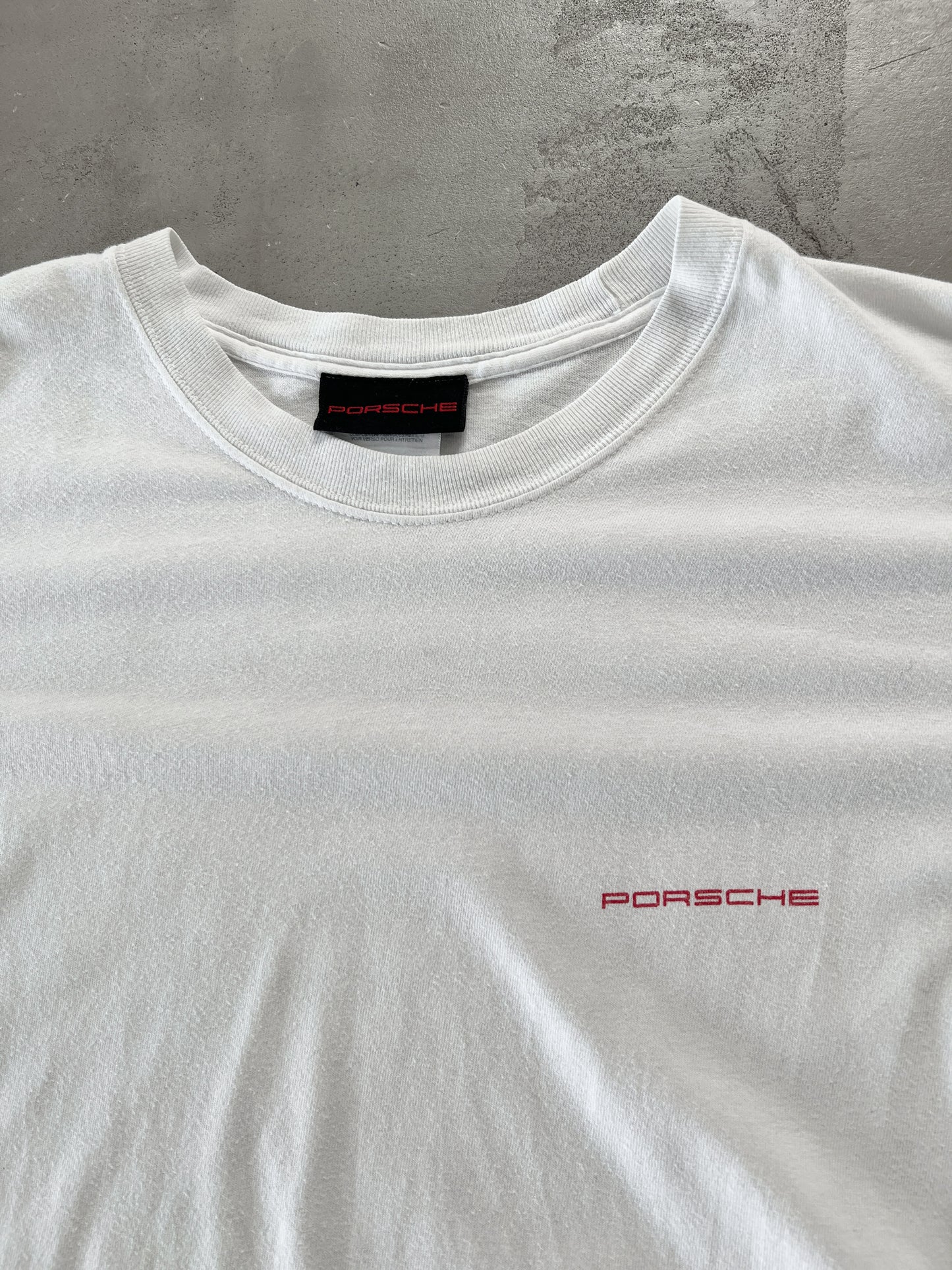 WHITE PORSCHE LE MANS TEE - 1990S - XL