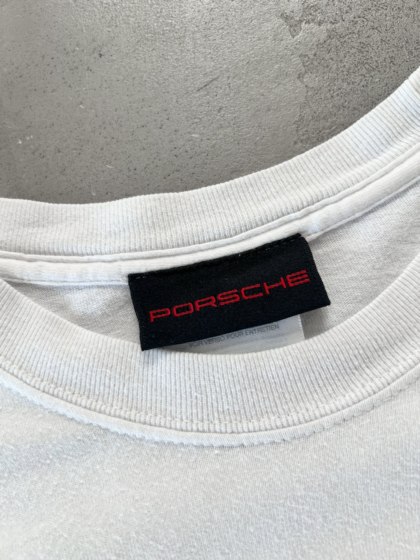 WHITE PORSCHE LE MANS TEE - 1990S - XL