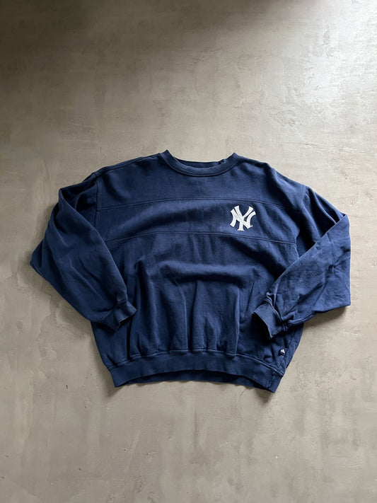 NAVY YANKEES ADIDAS X MLB SWEATER - 1990S - L/M