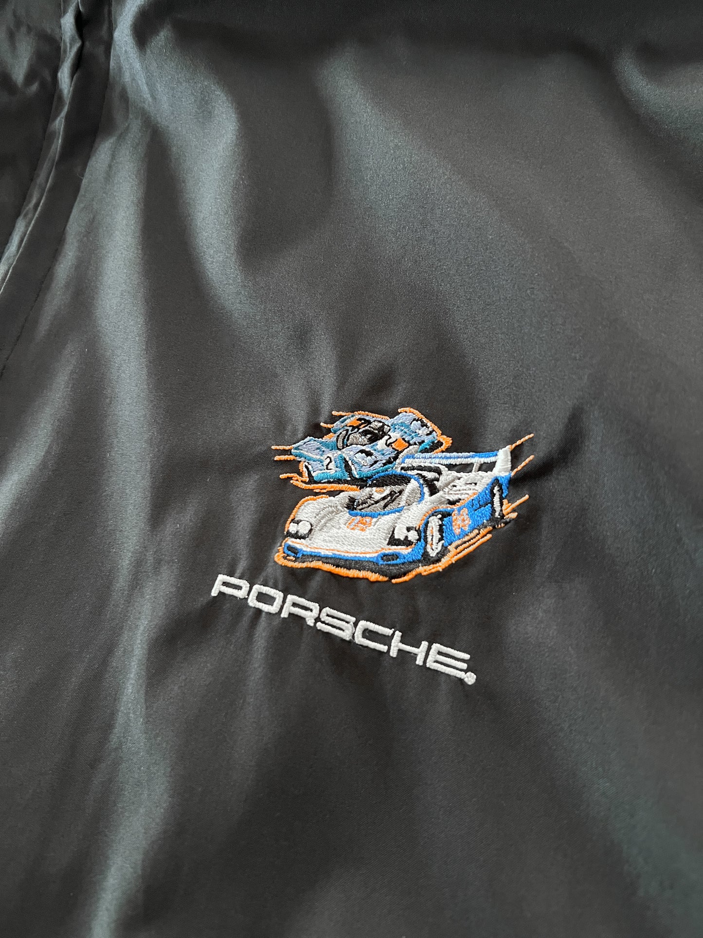 BLACK PORSCHE LE MANS JACKET - 1990S - XL/L