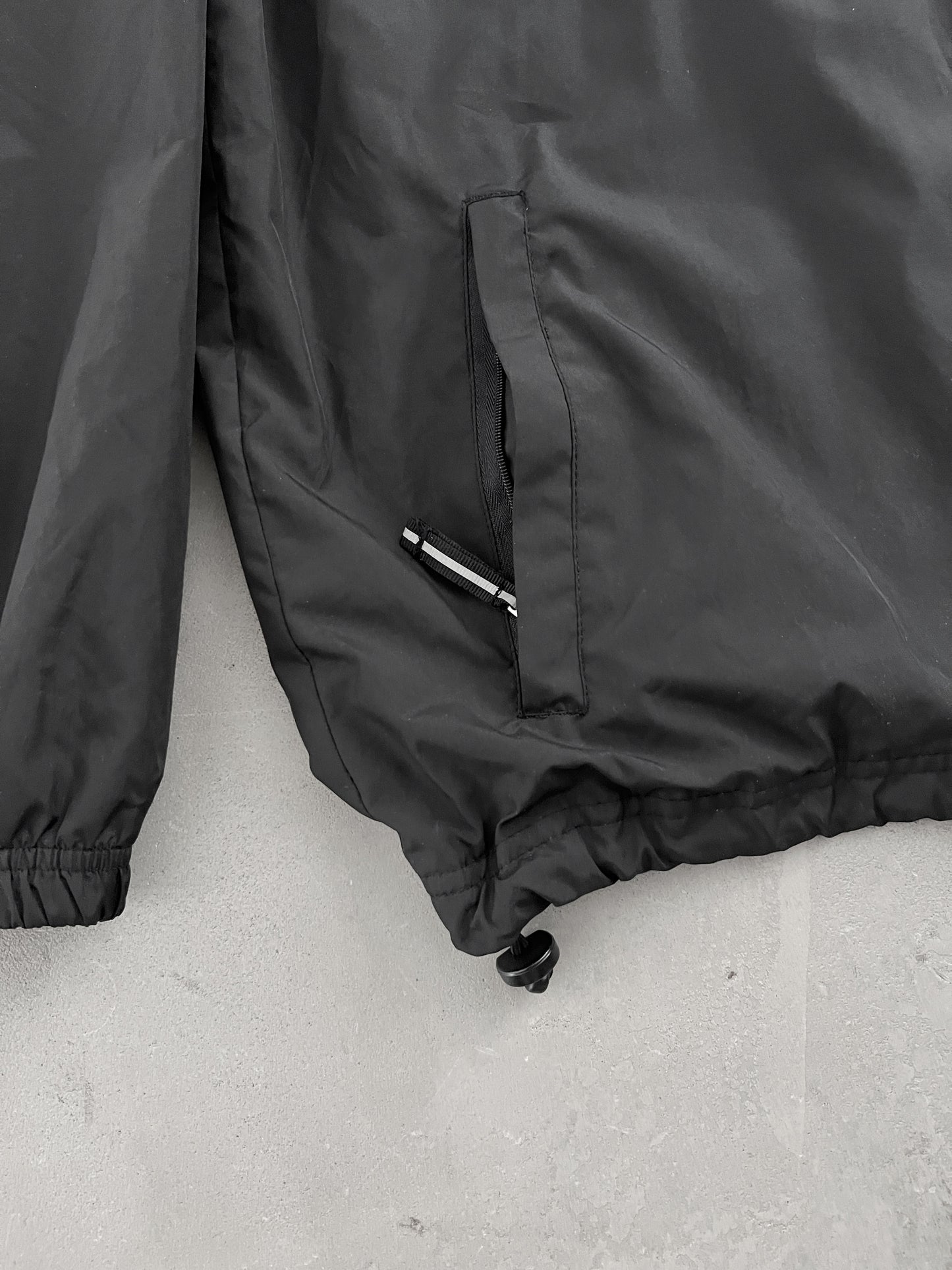 BLACK PORSCHE LE MANS JACKET - 1990S - XL/L