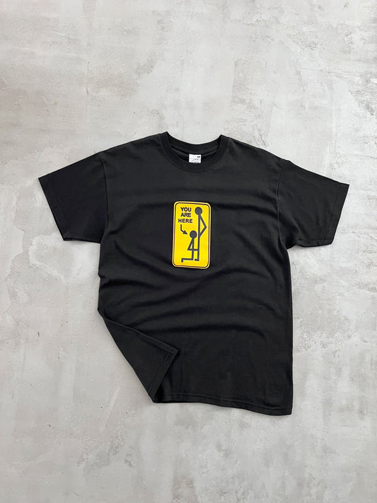 BLACK YOU ARE HERE TEE - 2000S - M