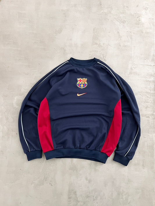 NAVY FC BARCELONA NIKE SWEATER - 2000S - M