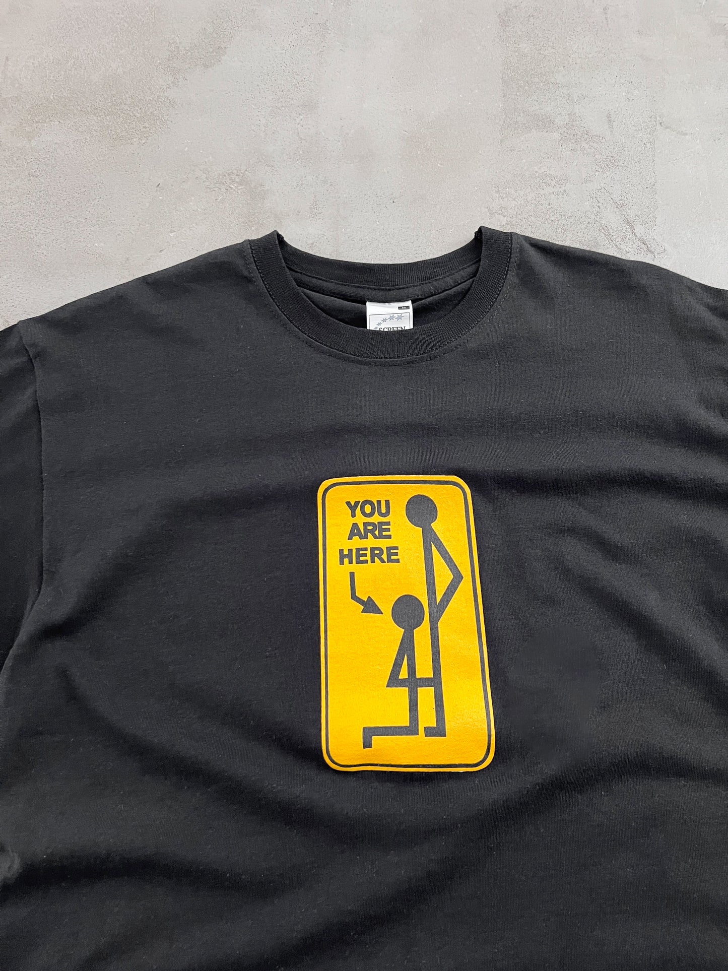 BLACK YOU ARE HERE TEE - 2000S - M