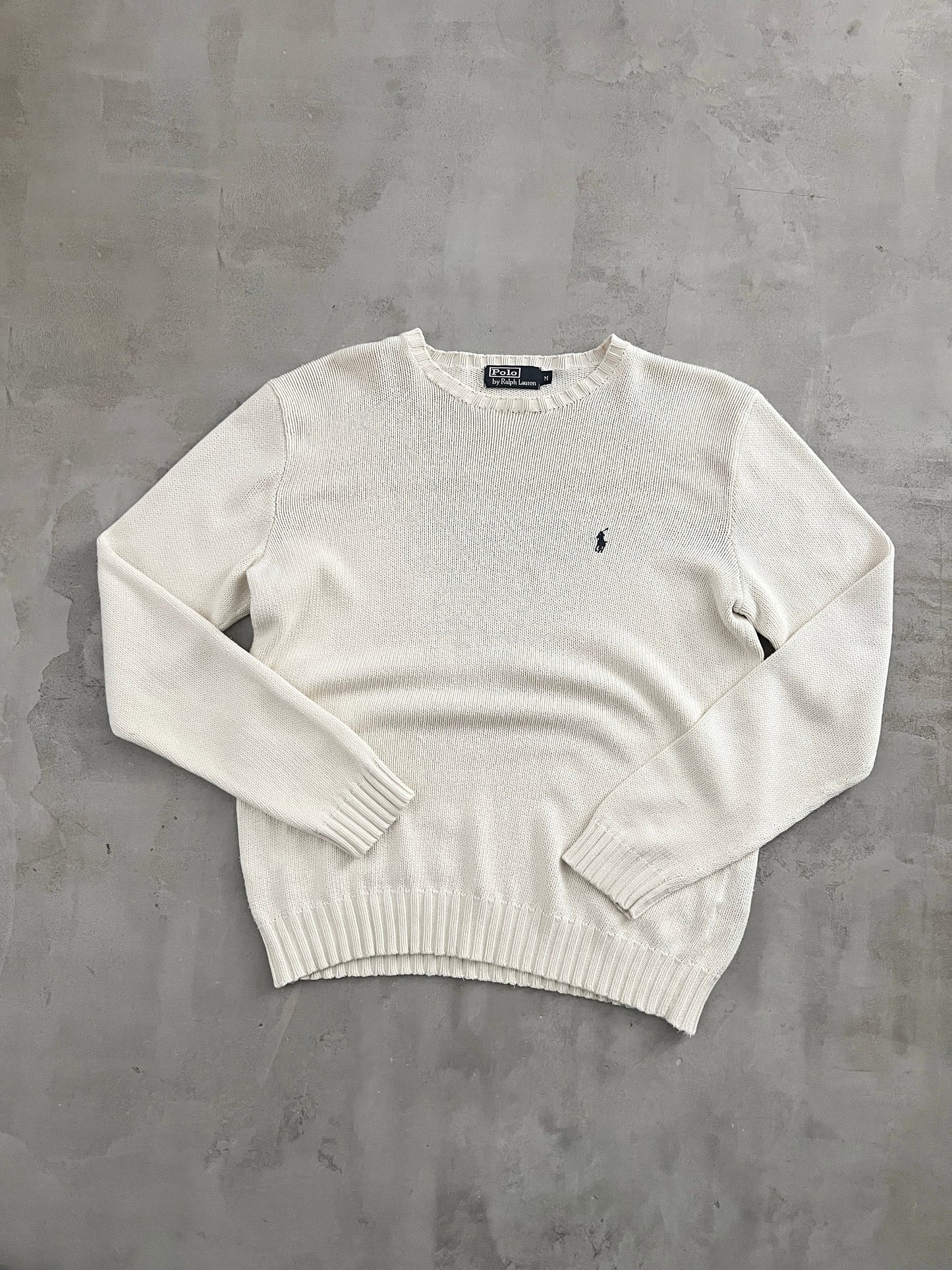 CREME RALPH LAUREN KNIT SWEATER - 2000S - L/M