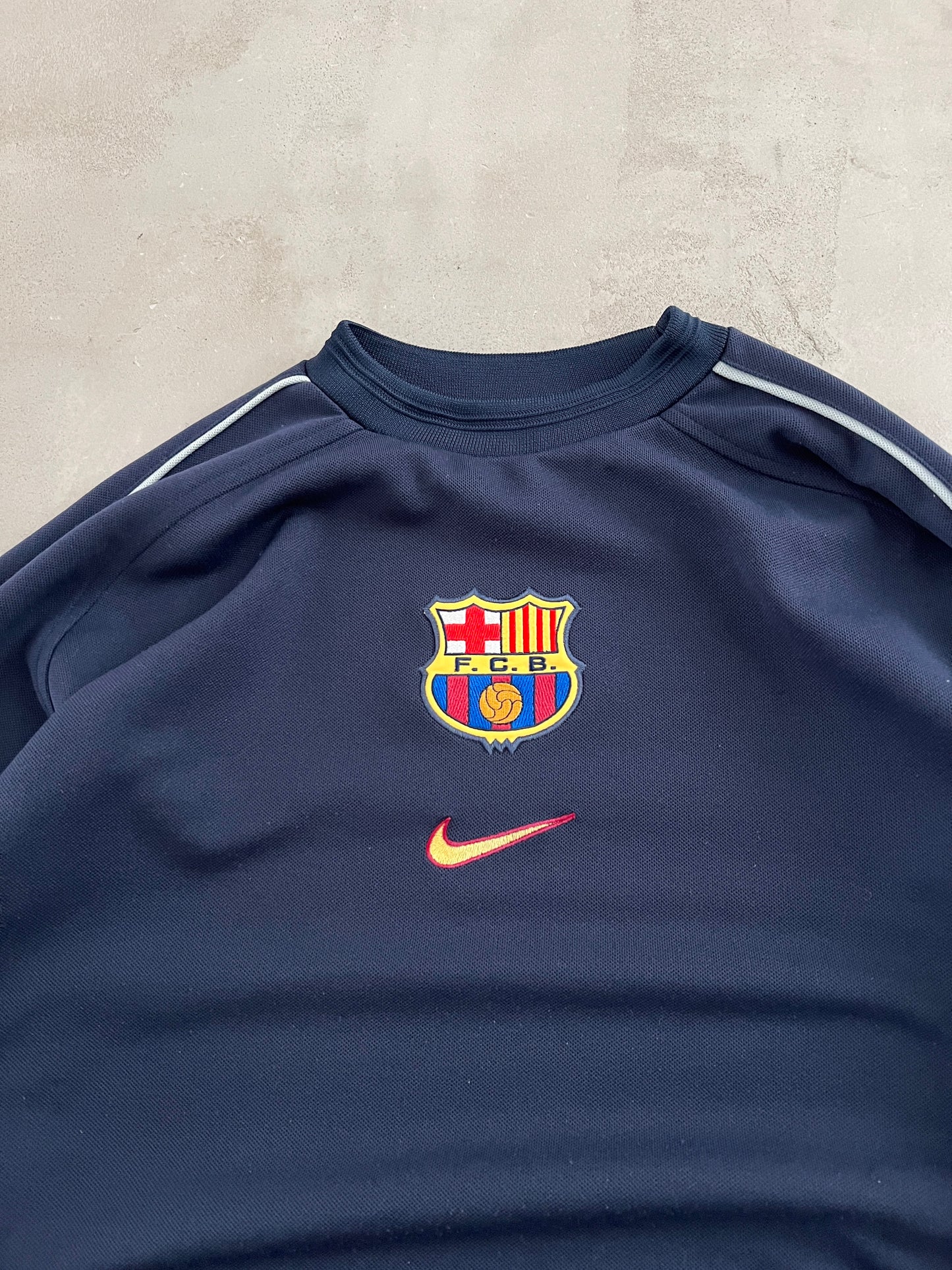 NAVY FC BARCELONA NIKE SWEATER - 2000S - M