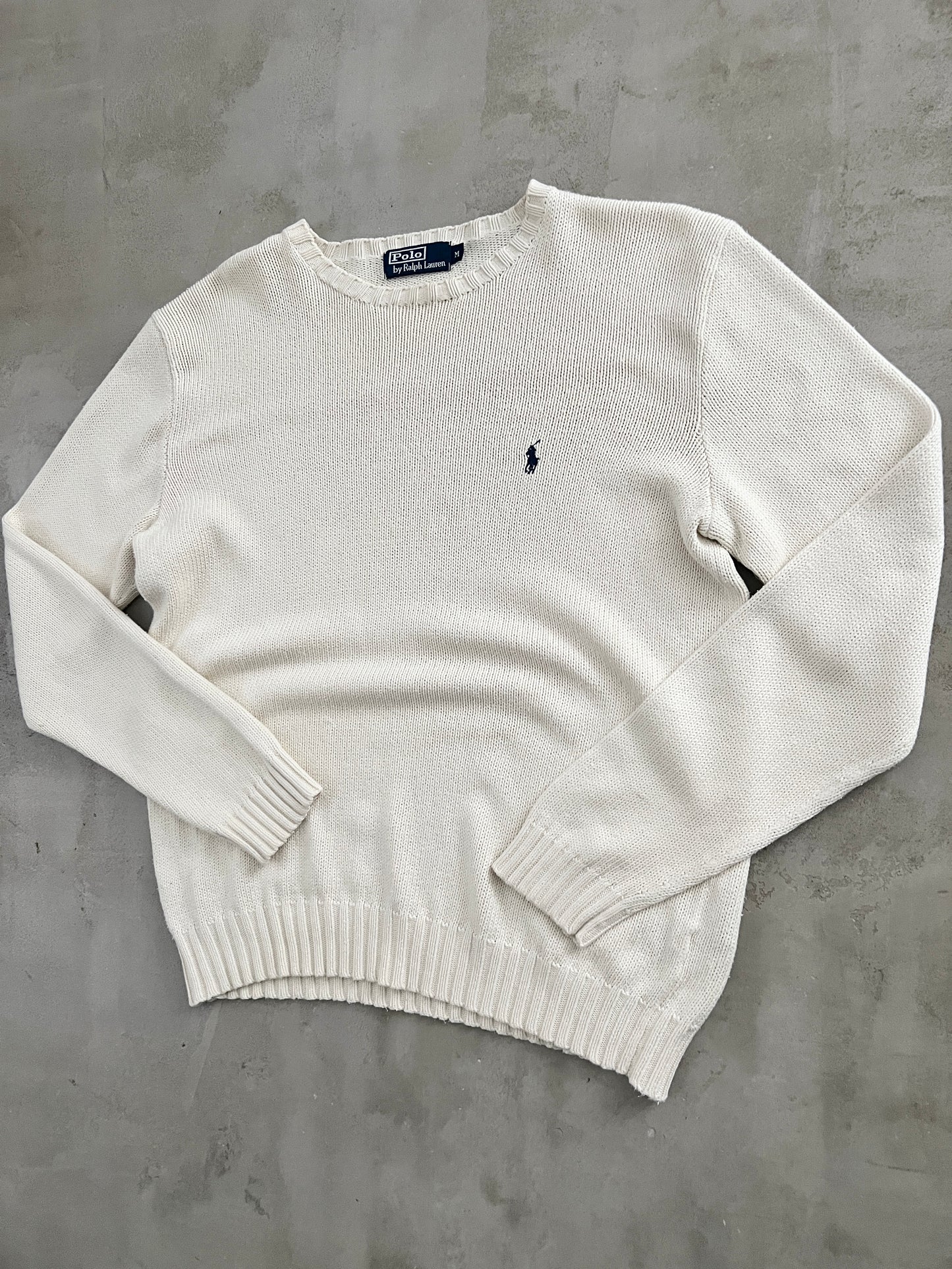 CREME RALPH LAUREN KNIT SWEATER - 2000S - L/M