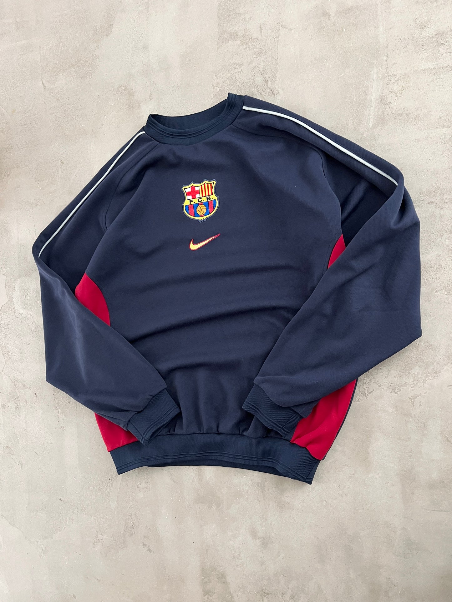 NAVY FC BARCELONA NIKE SWEATER - 2000S - M