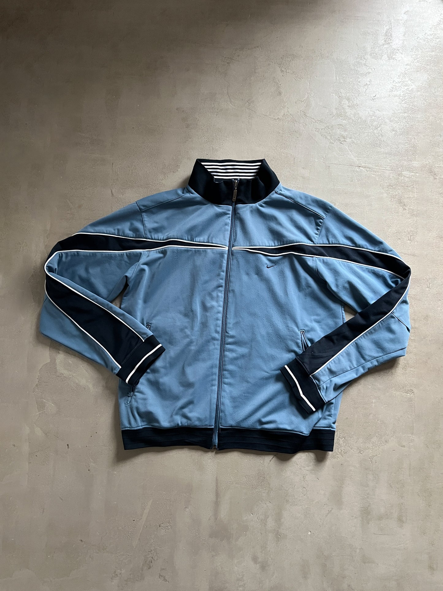 SLATE BLUE NIKE TRACK JACKET - 2000S - M