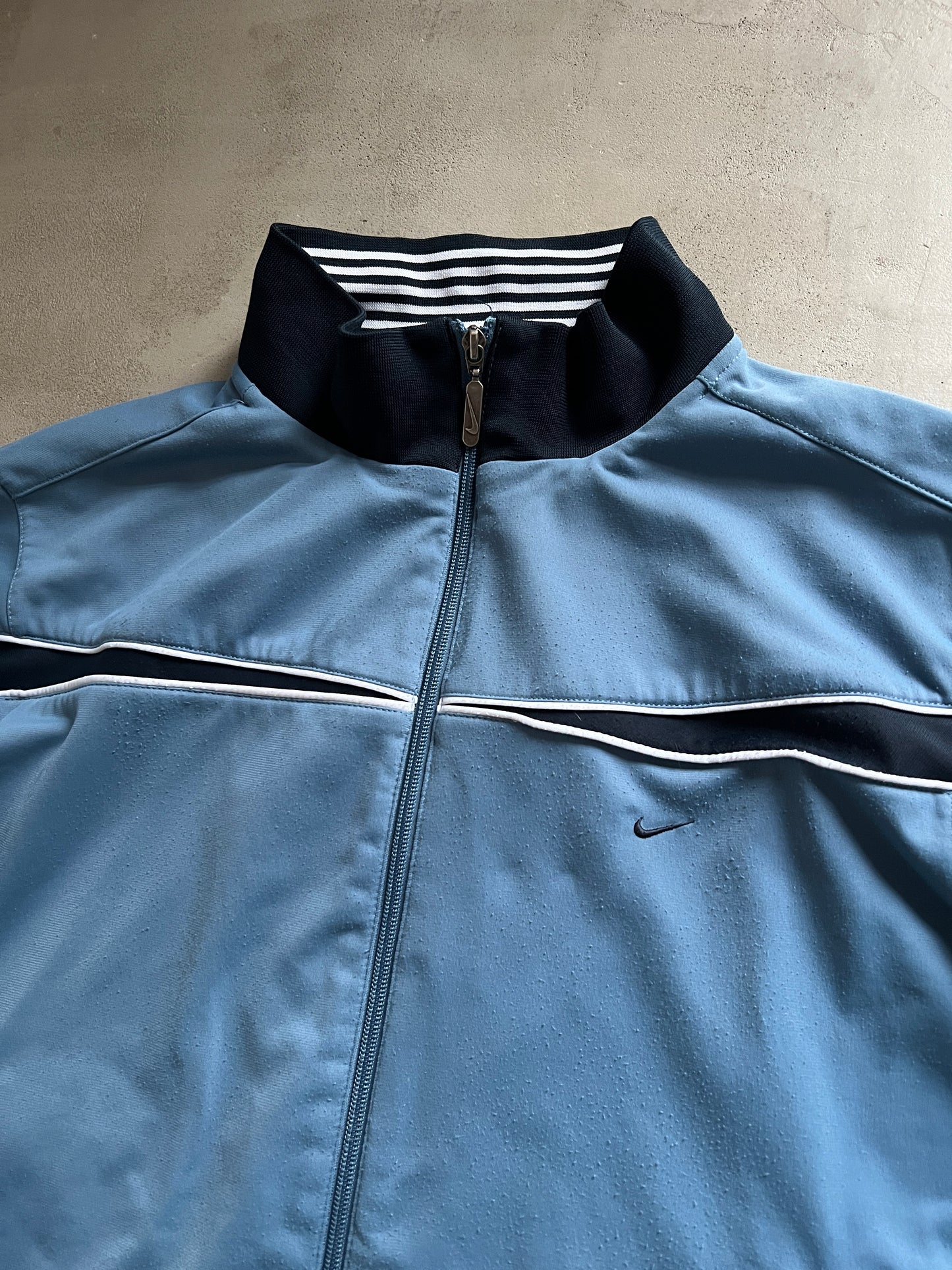 SLATE BLUE NIKE TRACK JACKET - 2000S - M
