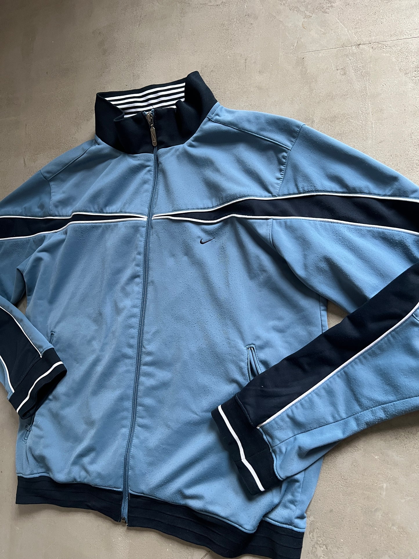 SLATE BLUE NIKE TRACK JACKET - 2000S - M