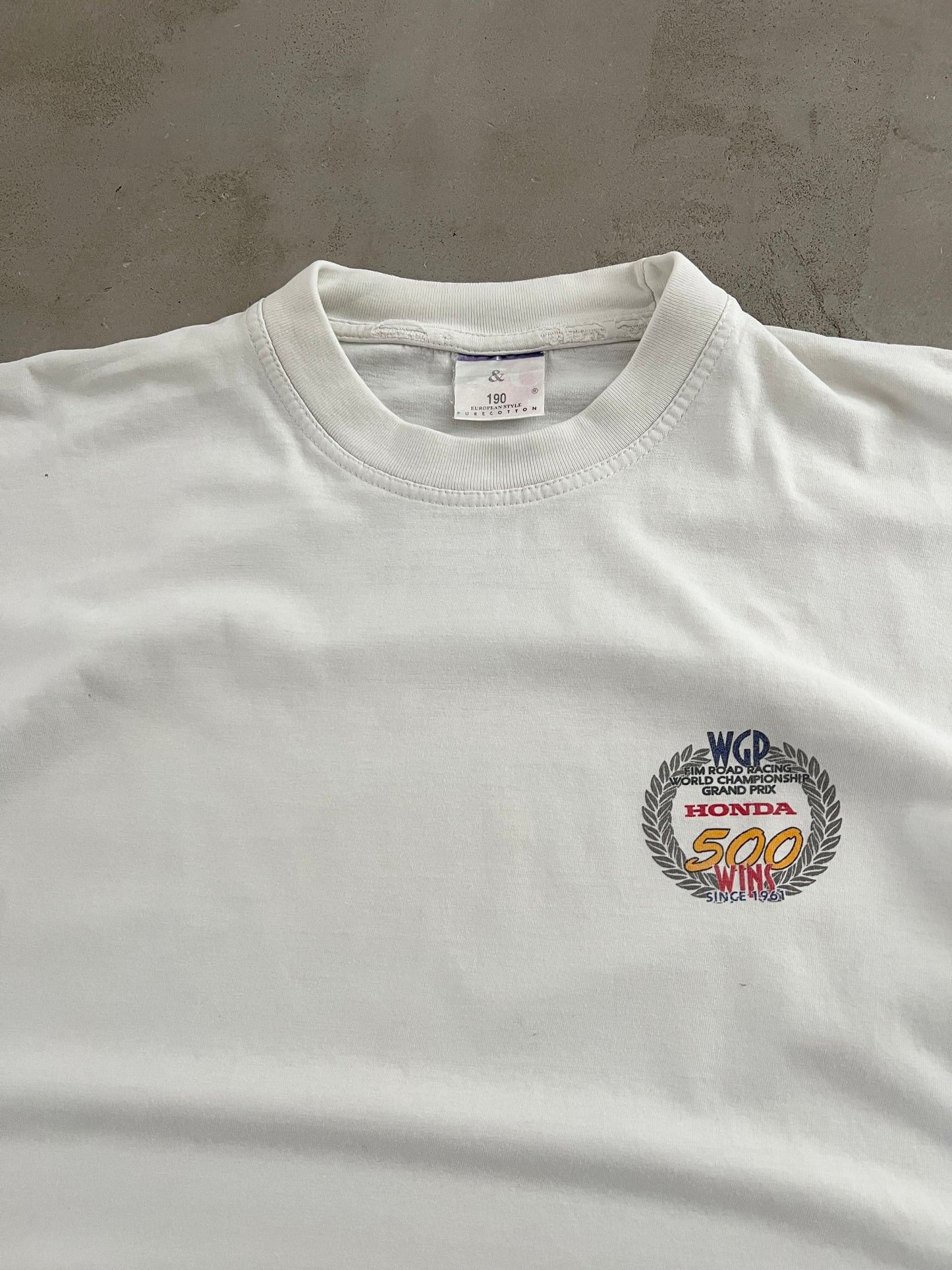 WHITE HONDA RACING TEE - 1990S - M/L