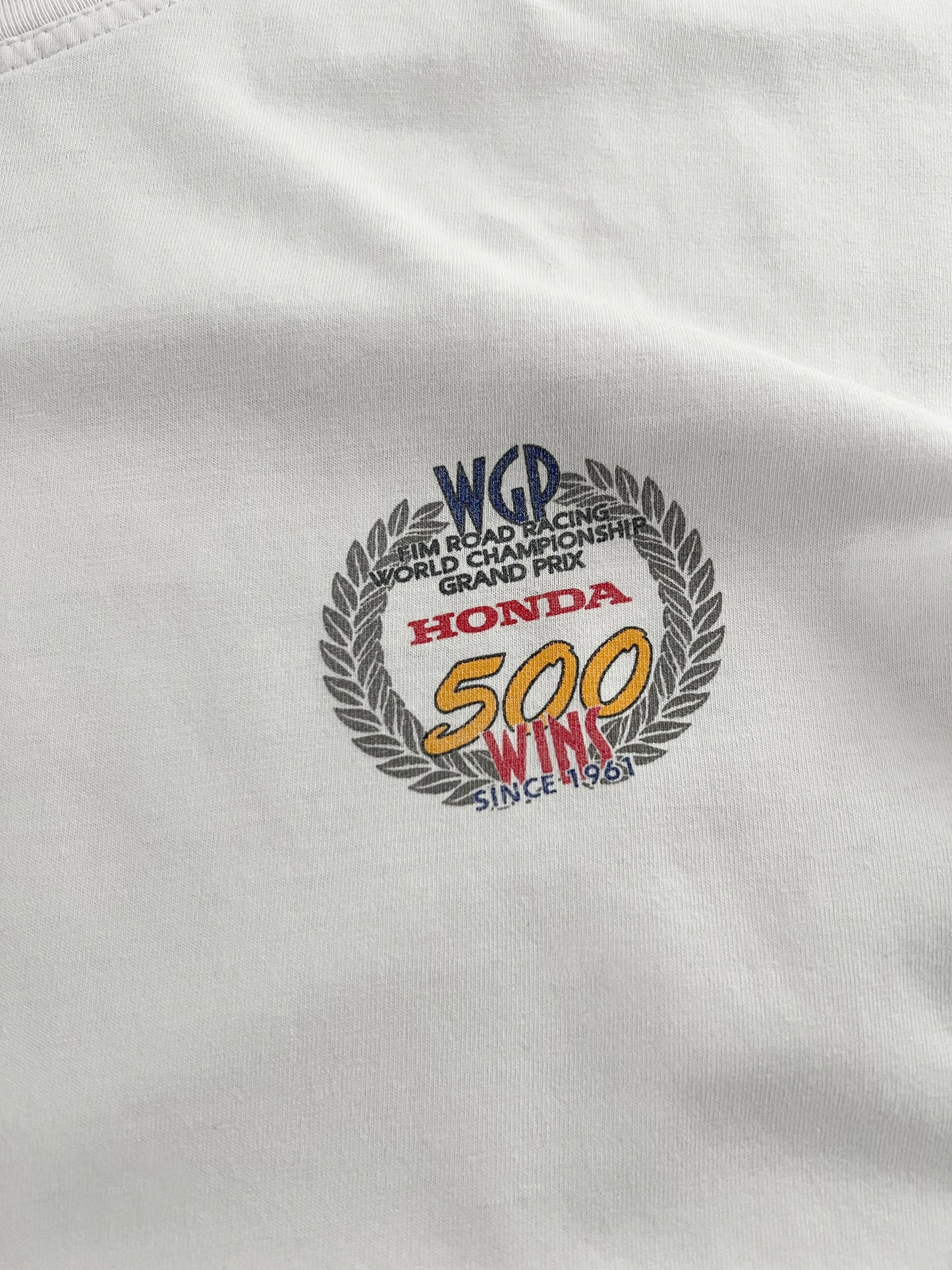 WHITE HONDA RACING TEE - 1990S - M/L