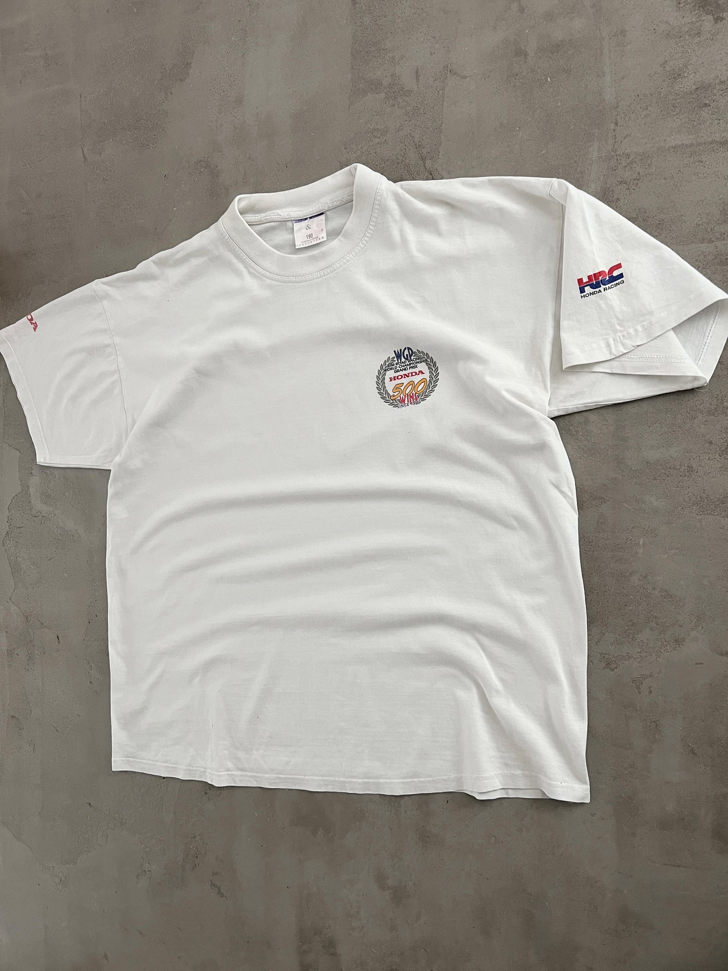 WHITE HONDA RACING TEE - 1990S - M/L