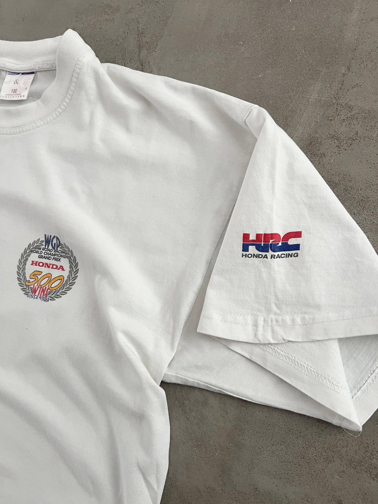 WHITE HONDA RACING TEE - 1990S - M/L