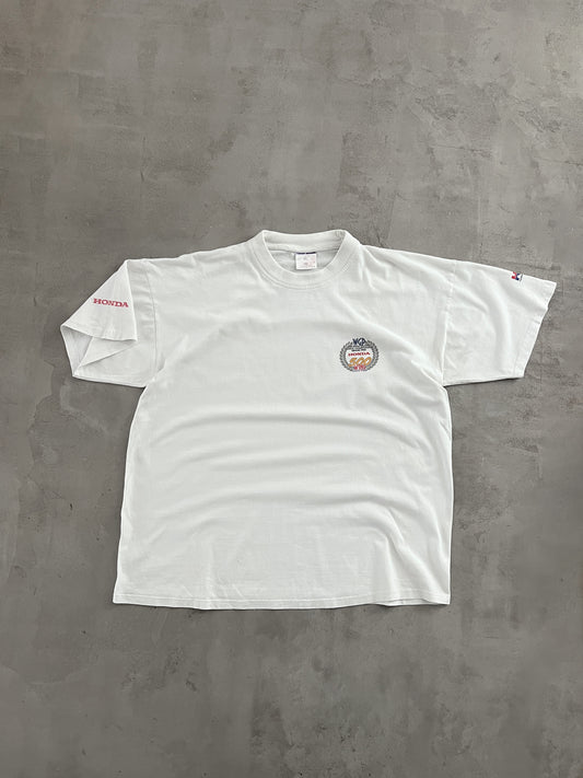 WHITE HONDA RACING TEE - 1990S - M/L