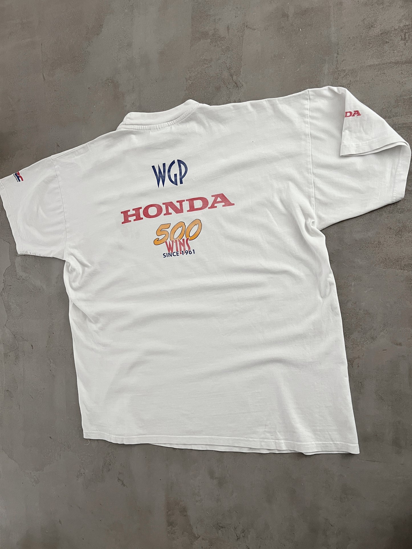 WHITE HONDA RACING TEE - 1990S - M/L