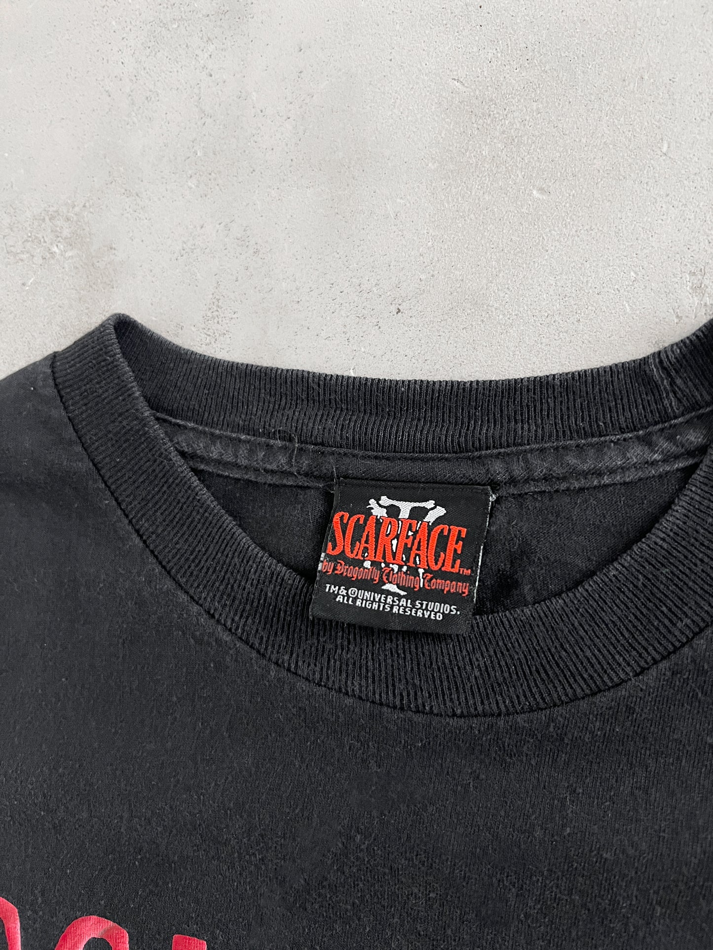 BLACK SCARFACE TEE - 1990S - XL/L