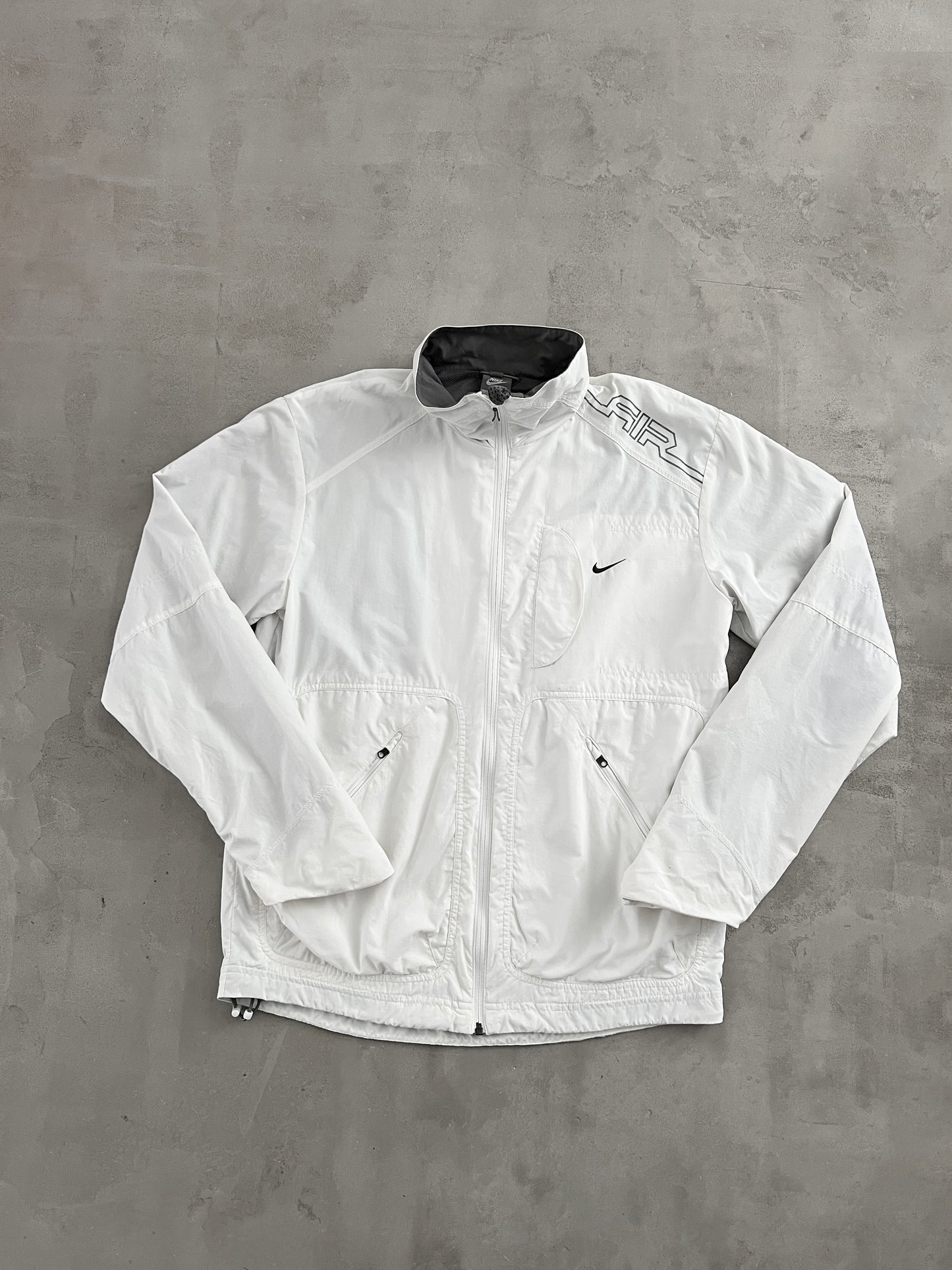 WHITE NIKE TRACK JACKET - 2000S - M