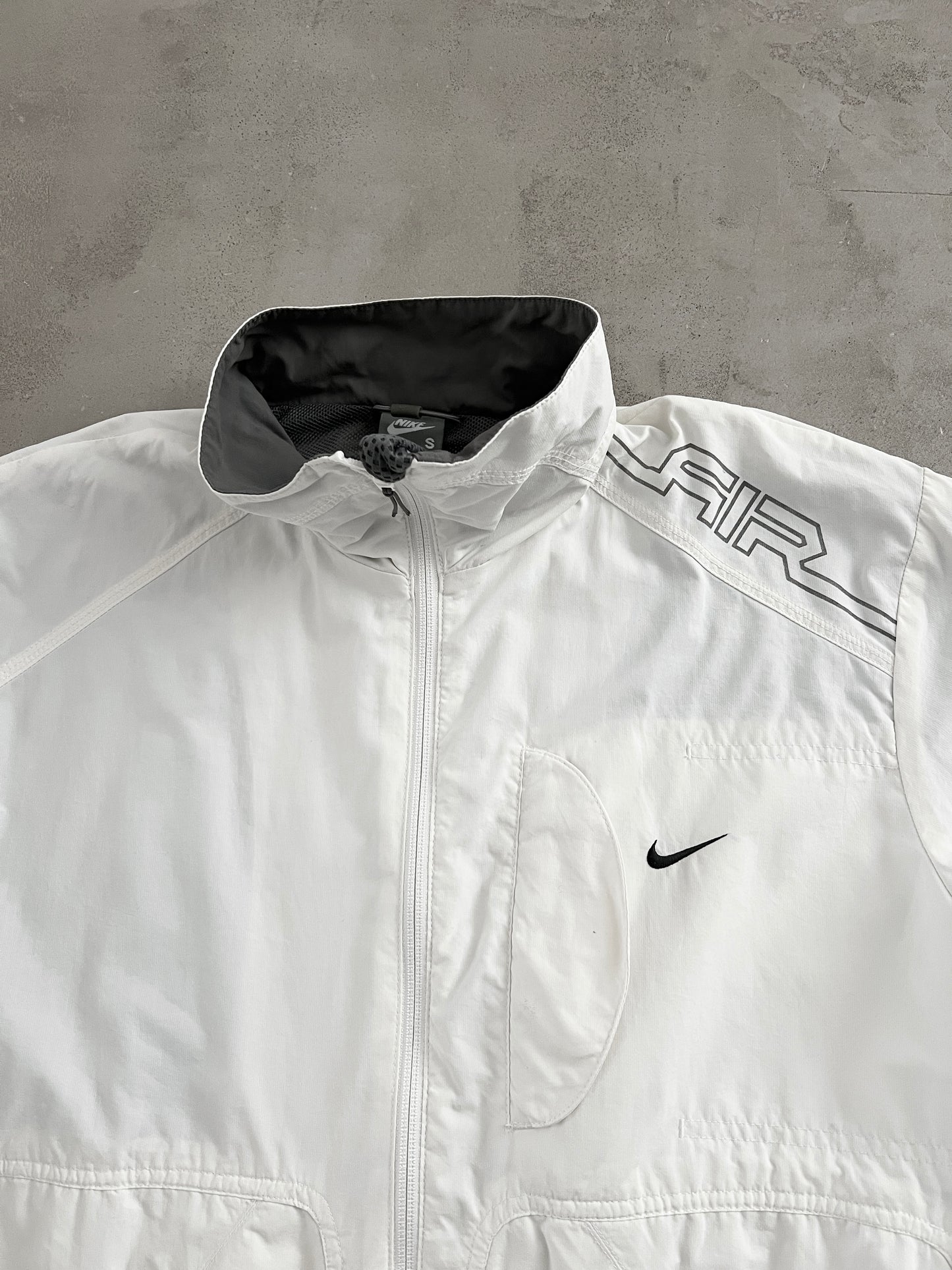 WHITE NIKE TRACK JACKET - 2000S - M