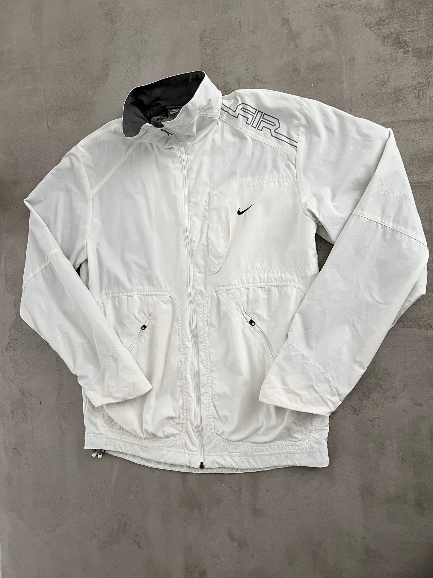 WHITE NIKE TRACK JACKET - 2000S - M
