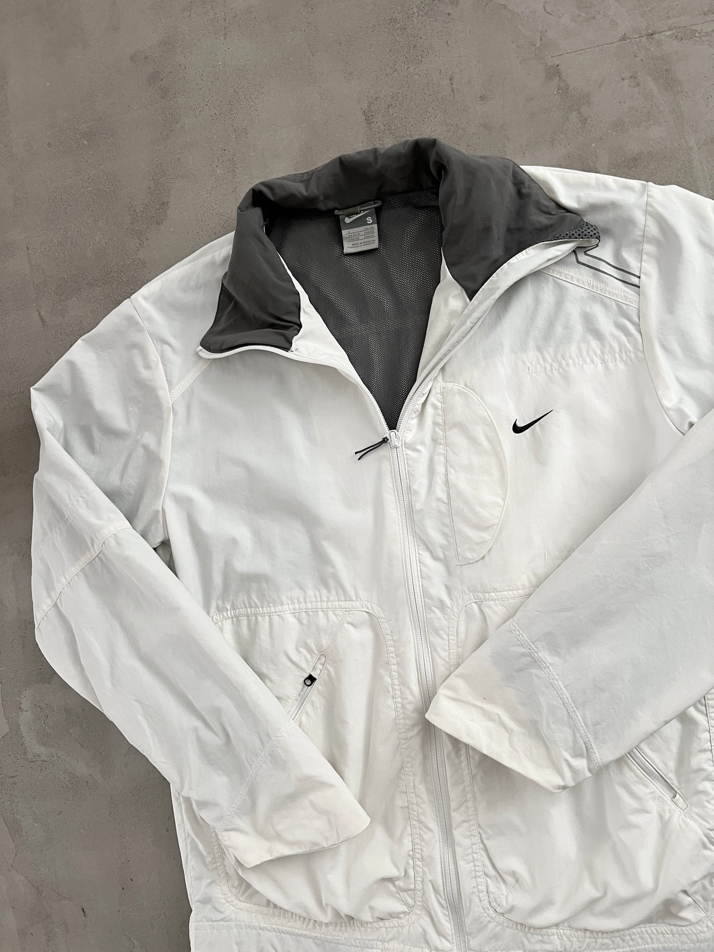 WHITE NIKE TRACK JACKET - 2000S - M