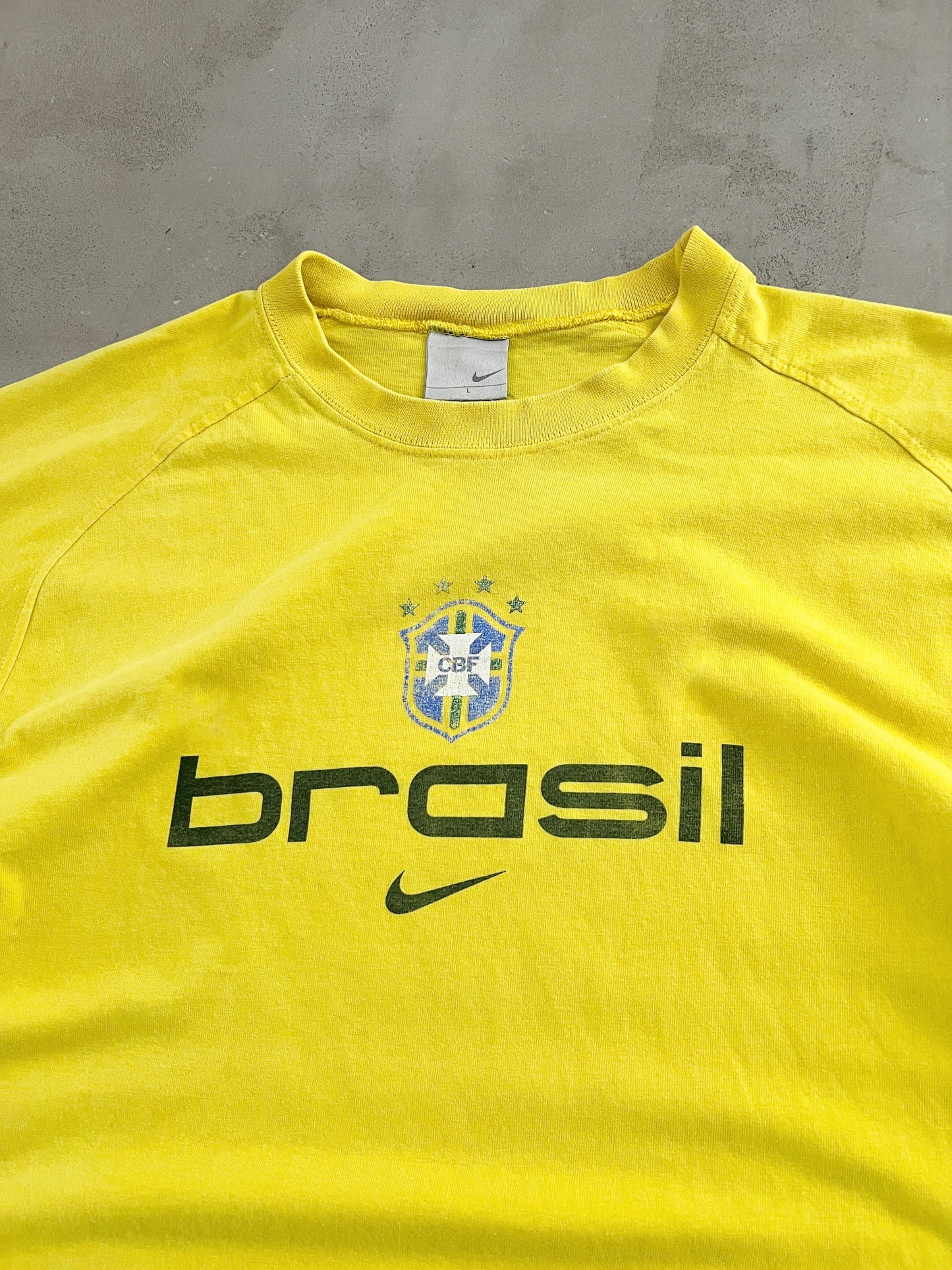 YELLOW BRAZIL NIKE TEE - 1990S - XL/L