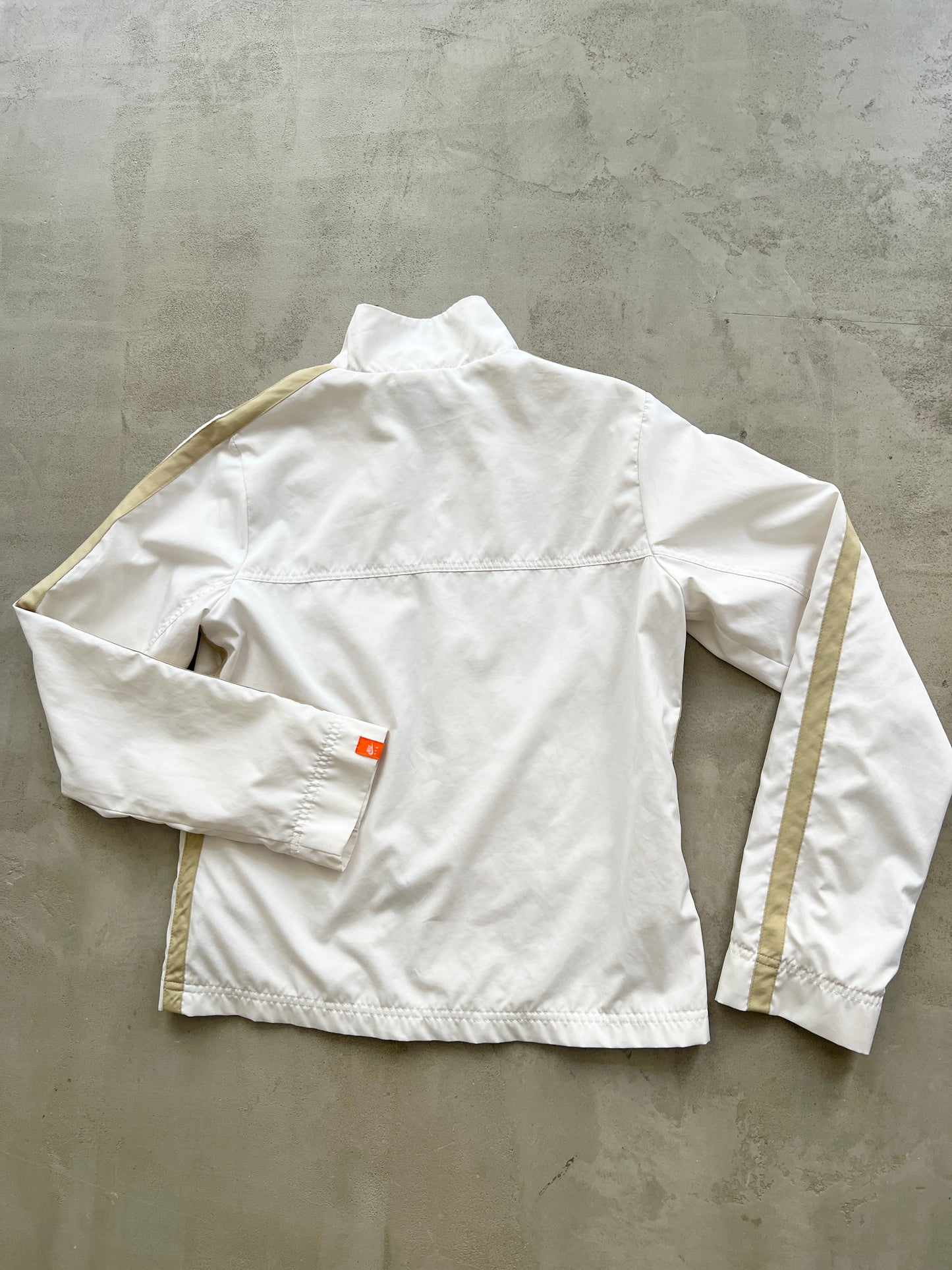WHITE/BEIGE NIKE TRACK JACKET - 2000S - WOMENS S