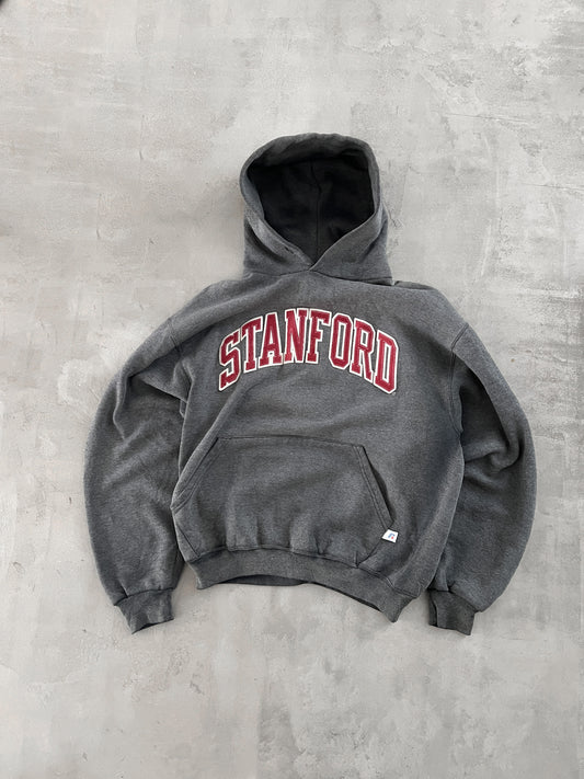 FADED GREY STANFORD RUSSELL HOODIE - 1990S - S