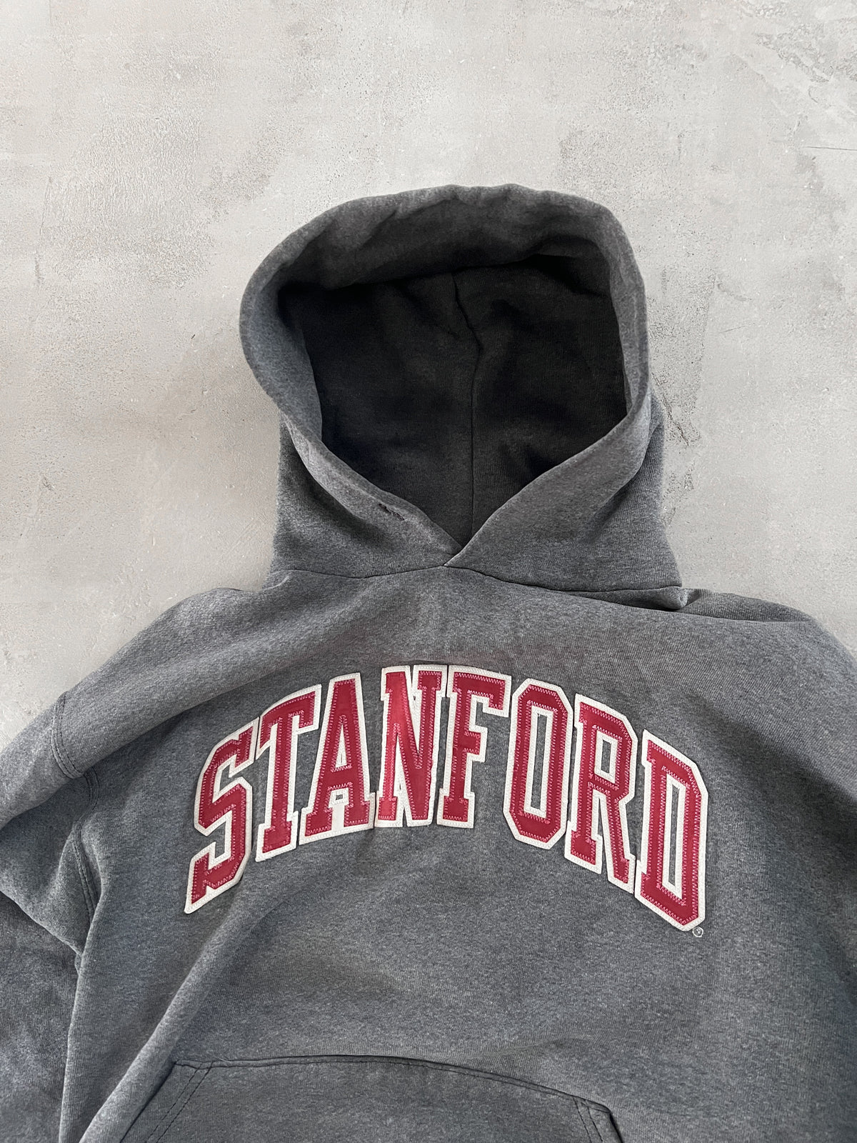 FADED GREY STANFORD RUSSELL HOODIE - 1990S - S