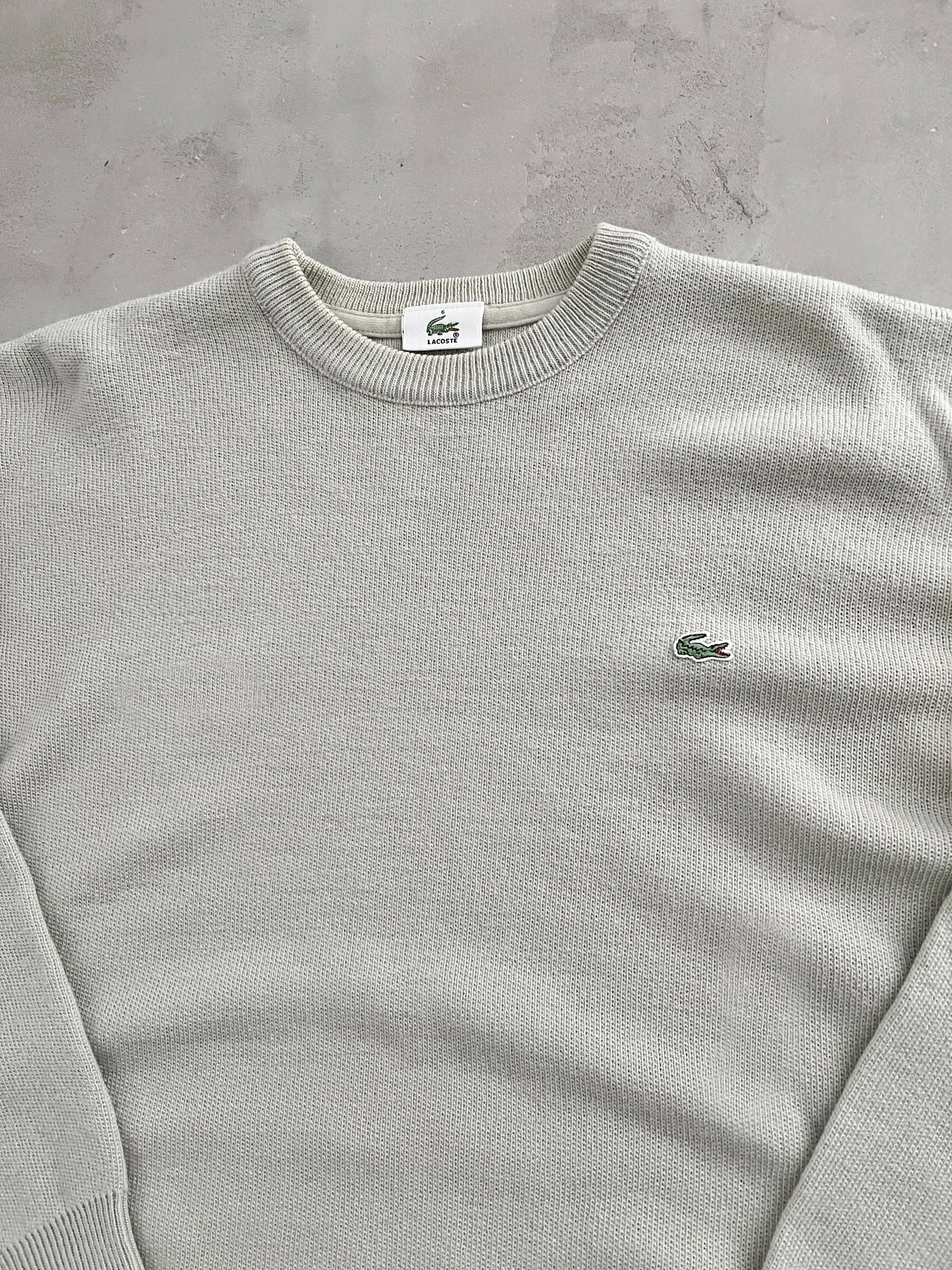 CREME LACOSTE KNIT SWEATER - 2000S - M