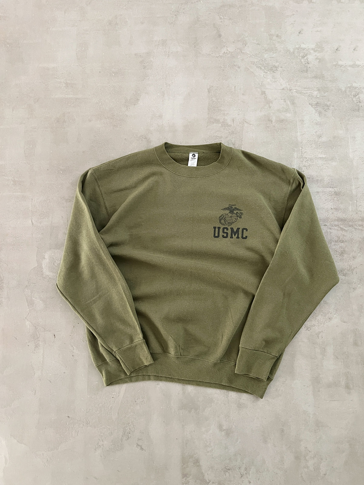 OLIVE USMC MILITARY SWEATER - 1990S - L