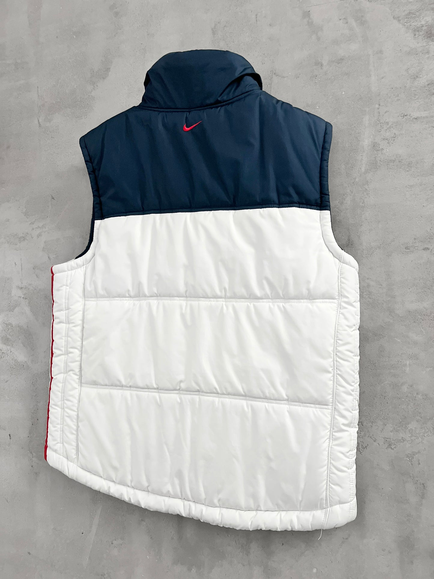 WHITE/NAVY 2 SIDE NIKE HEX VEST - 2000S - M