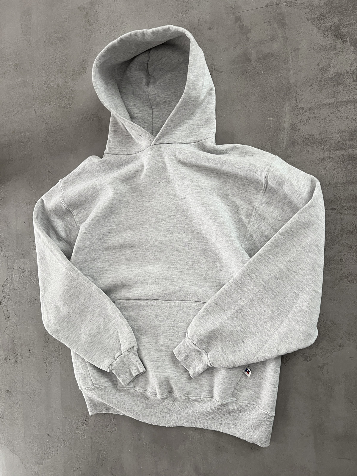 GREY RUSSELL HOODIE - 1990S - M