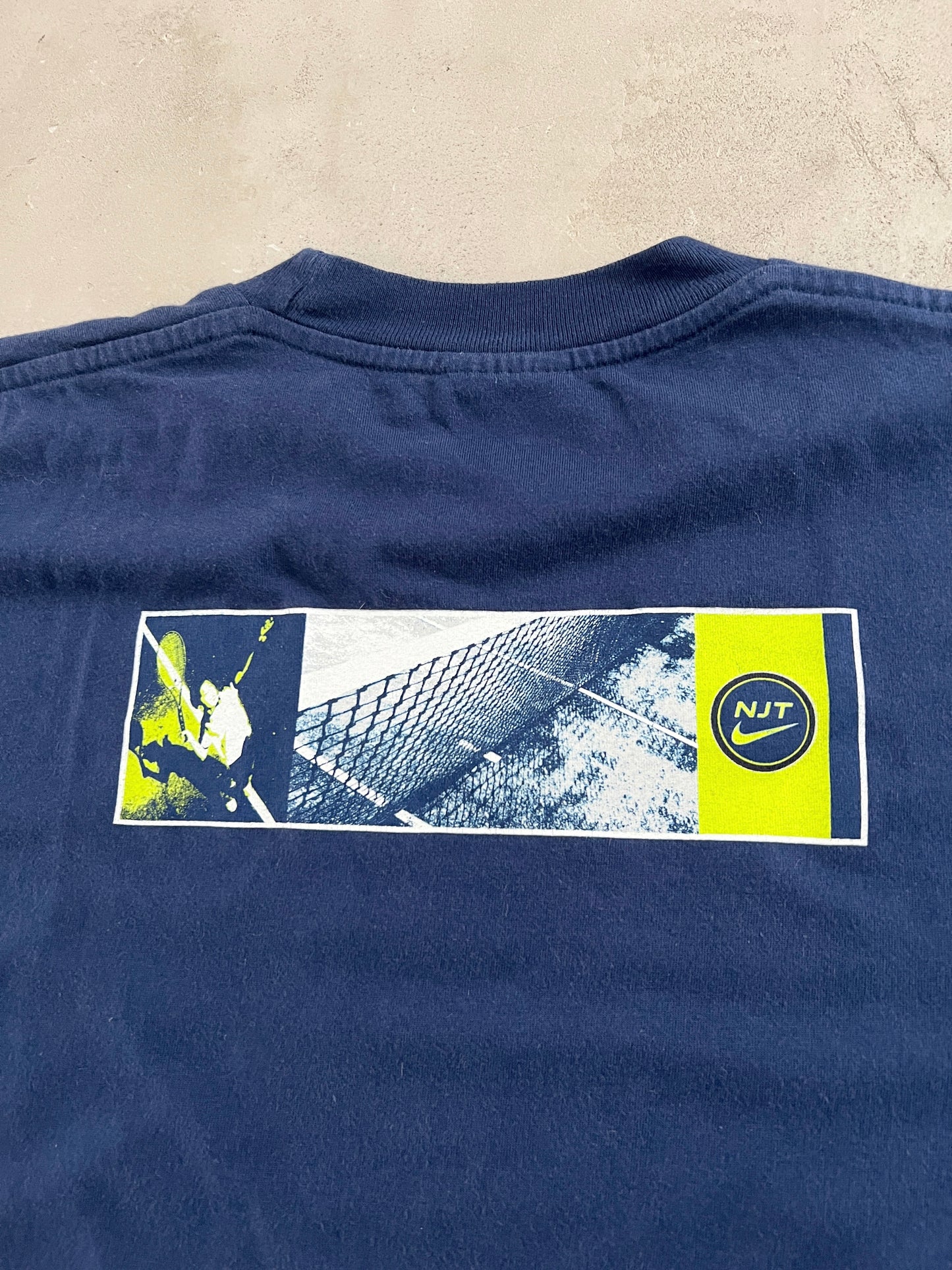 NAVY NIKE TENNIS TEE - 1990S - M