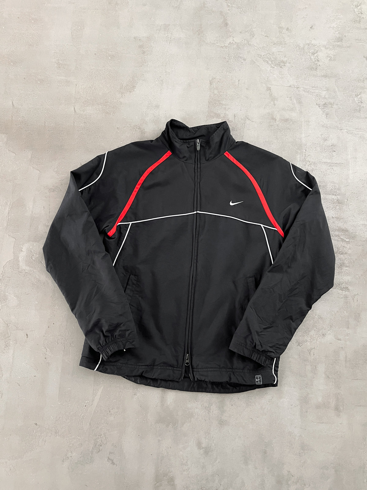 BLACK NIKE TRACK JACKET - 2000S - S