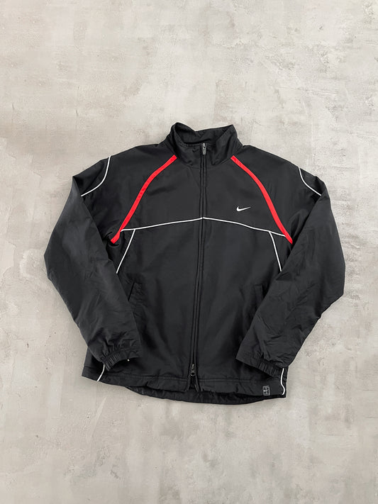 BLACK NIKE TRACK JACKET - 2000S - S