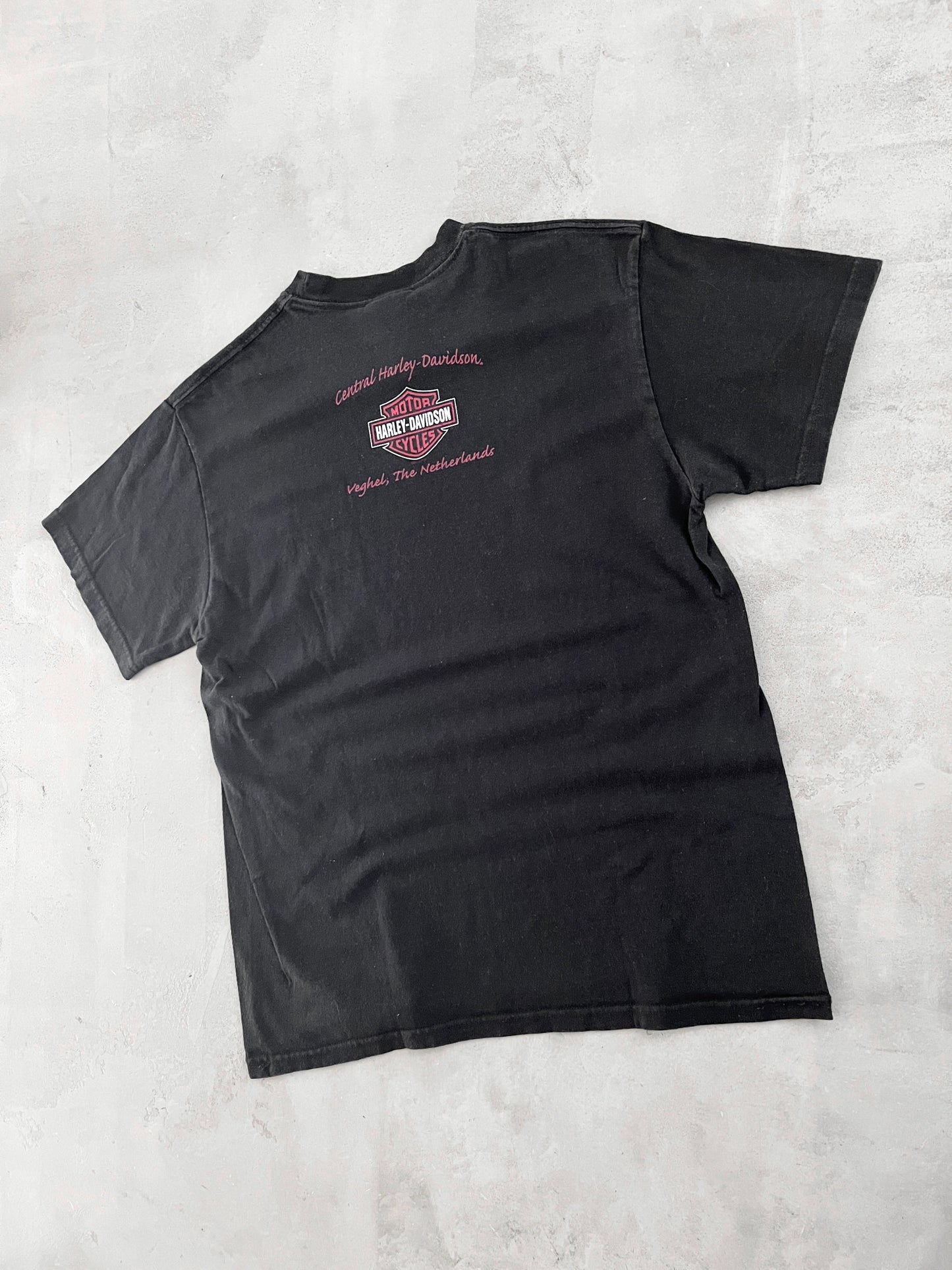 BLACK HARLEY DAVIDSON TEE - 1990S - M