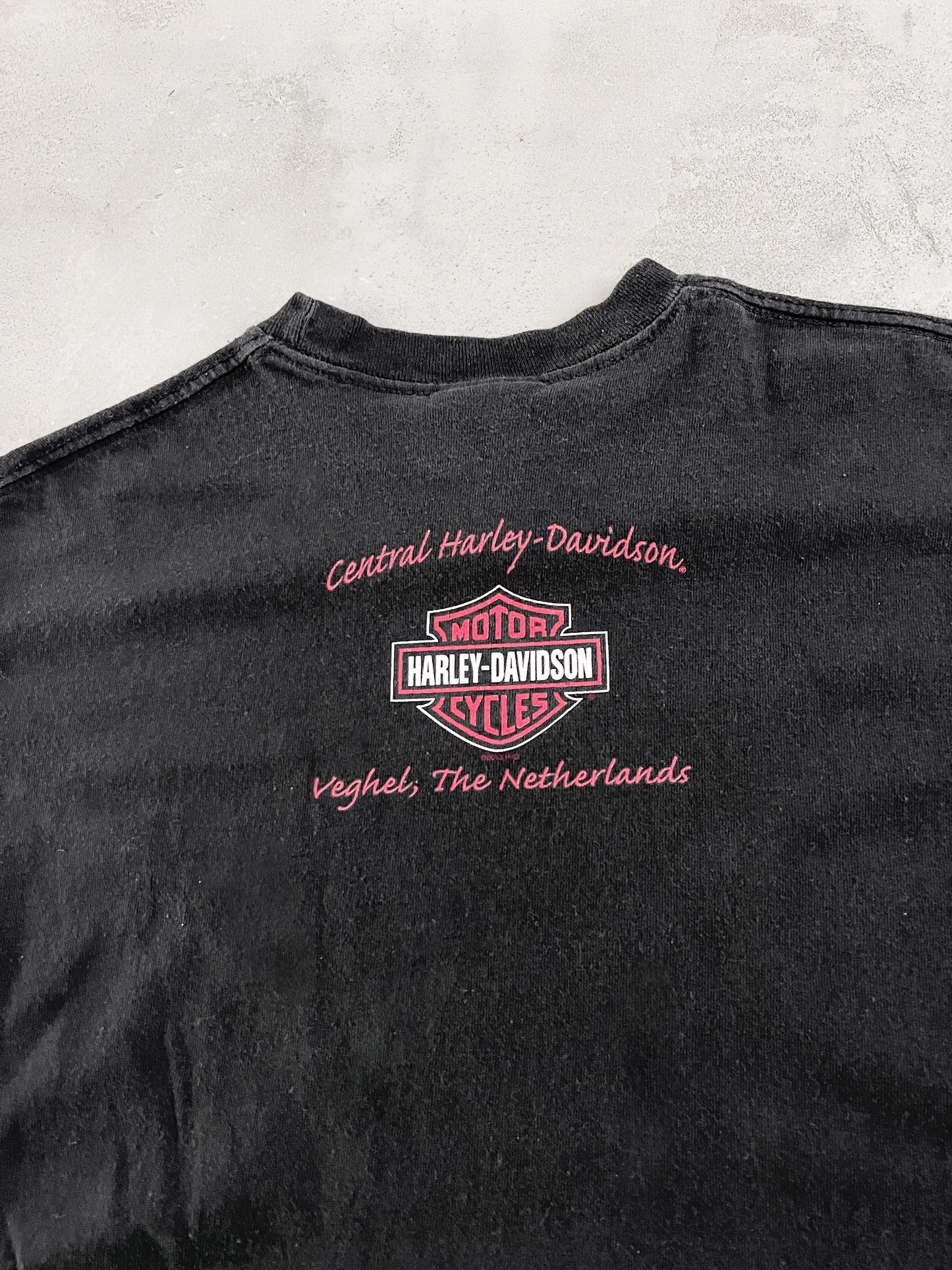 BLACK HARLEY DAVIDSON TEE - 1990S - M