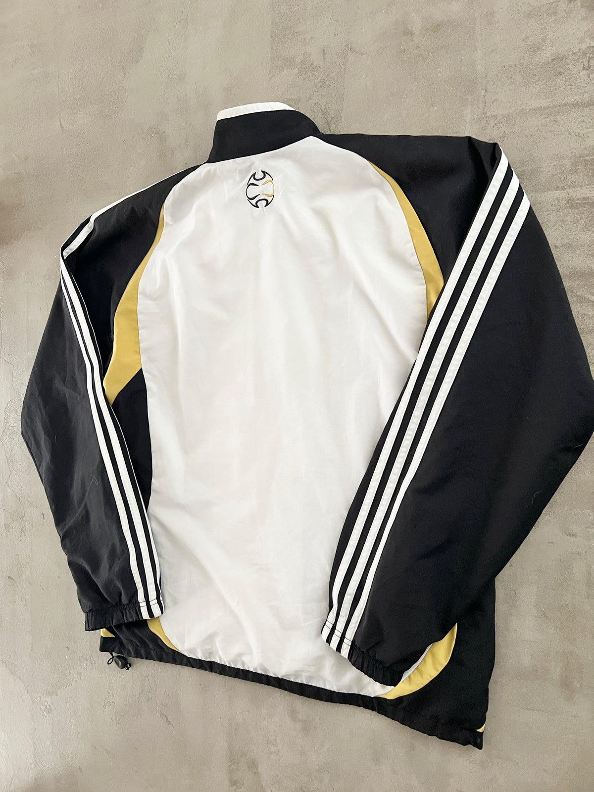 BLACK/GOLD ADIDAS TRACK JACKET - 2000S - L