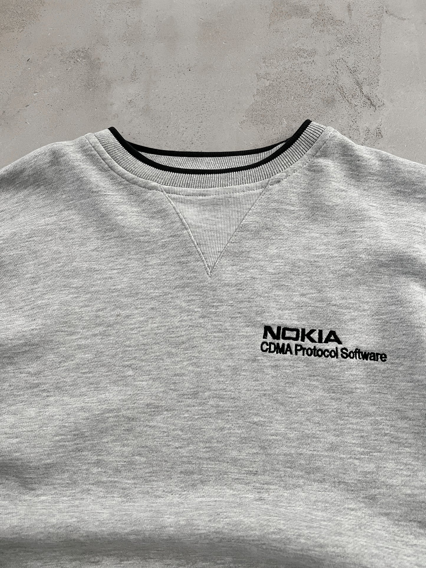 GREY NOKIA SOFTWARE SWEATER - 1990S - M