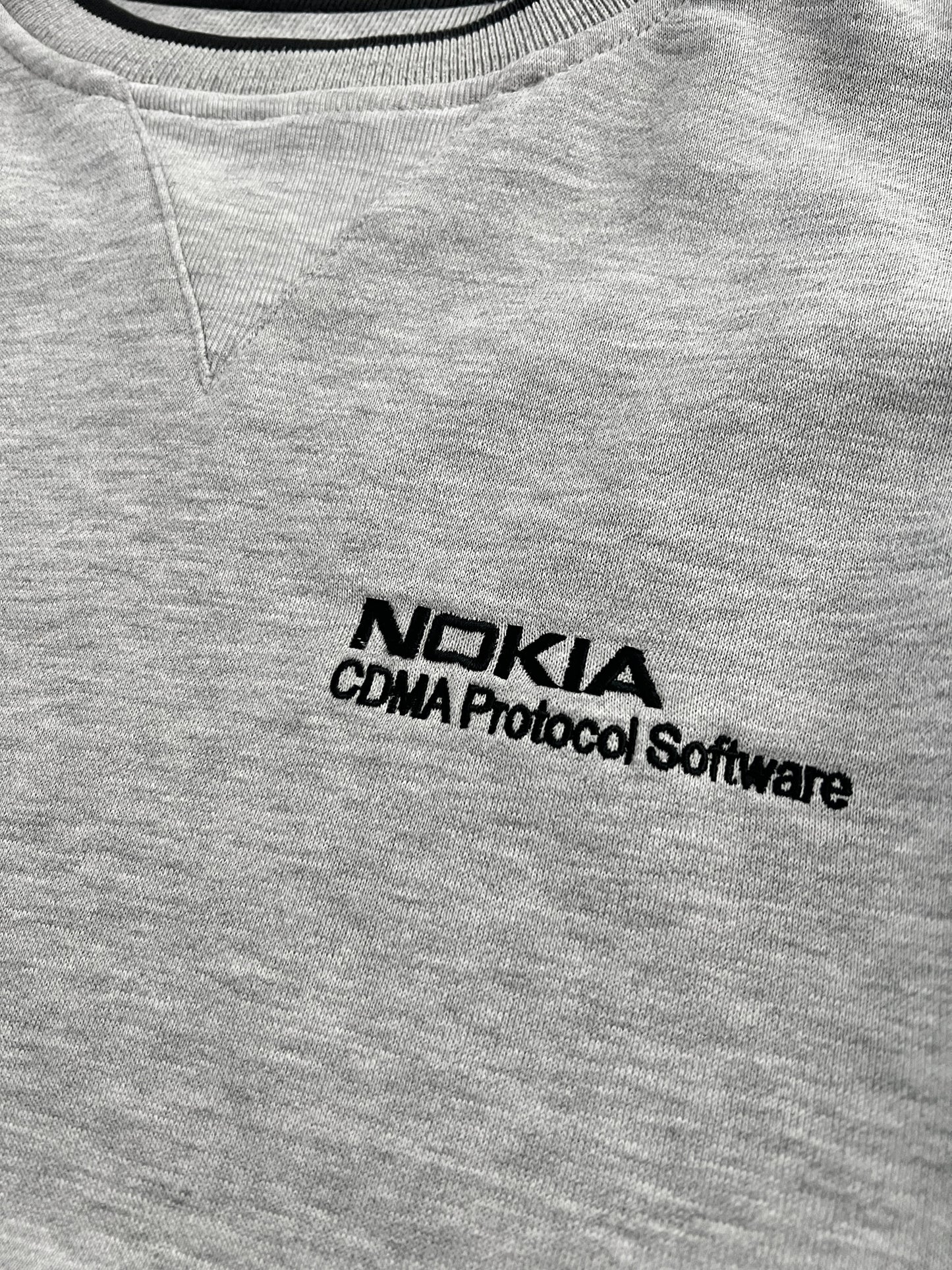 GREY NOKIA SOFTWARE SWEATER - 1990S - M
